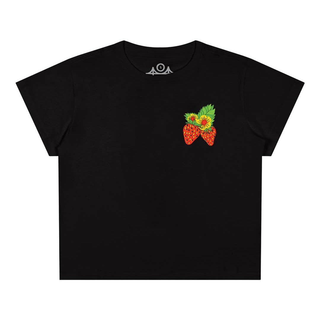 Strawberry Black Cropped Tee