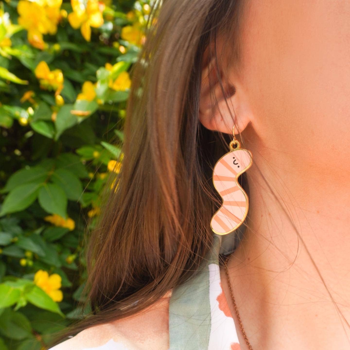 Worm Enamel Dangle Earrings
