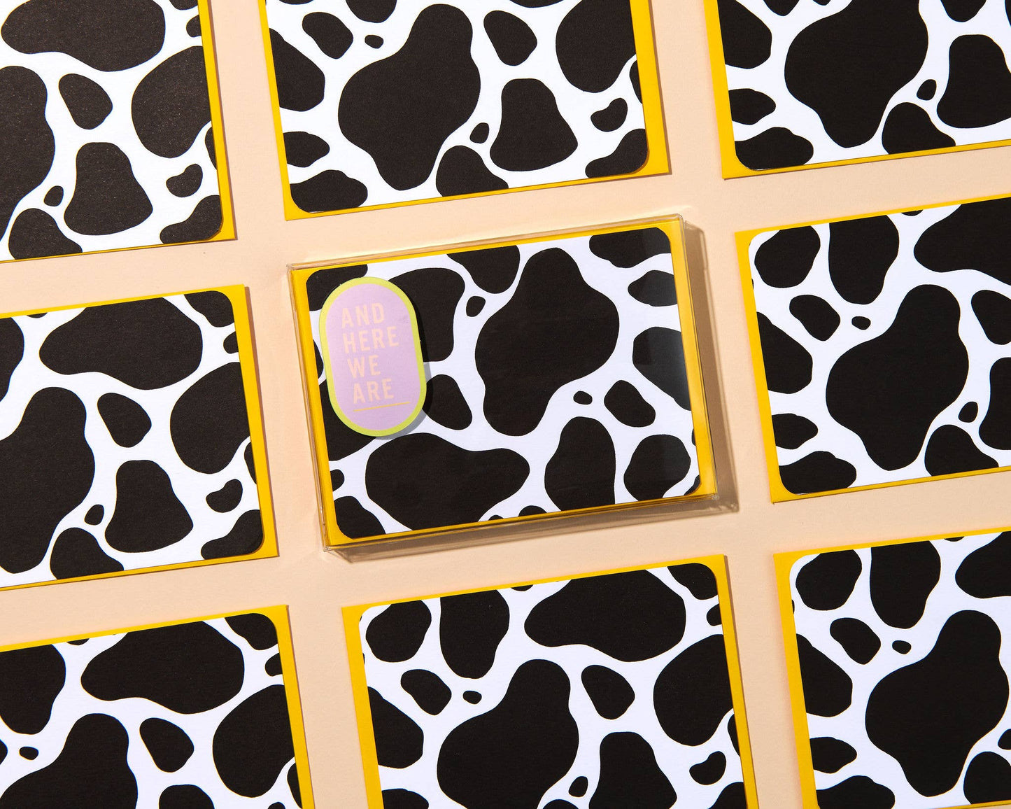 Black Cow Print Notecard Set