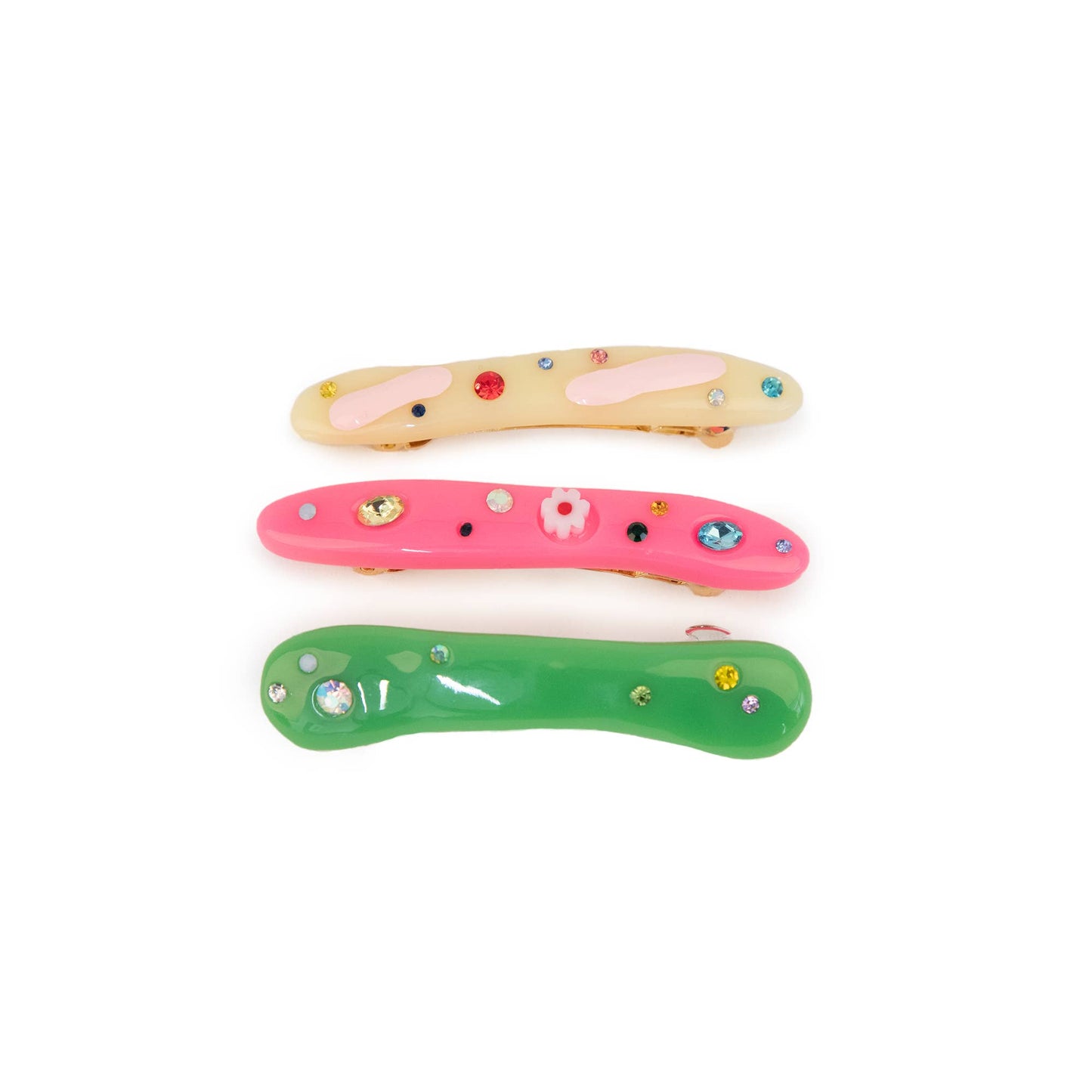 Multicolor Hair Clip with Rhinestones