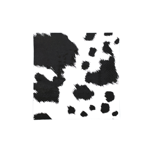 Black Cow Print Cocktail Napkins