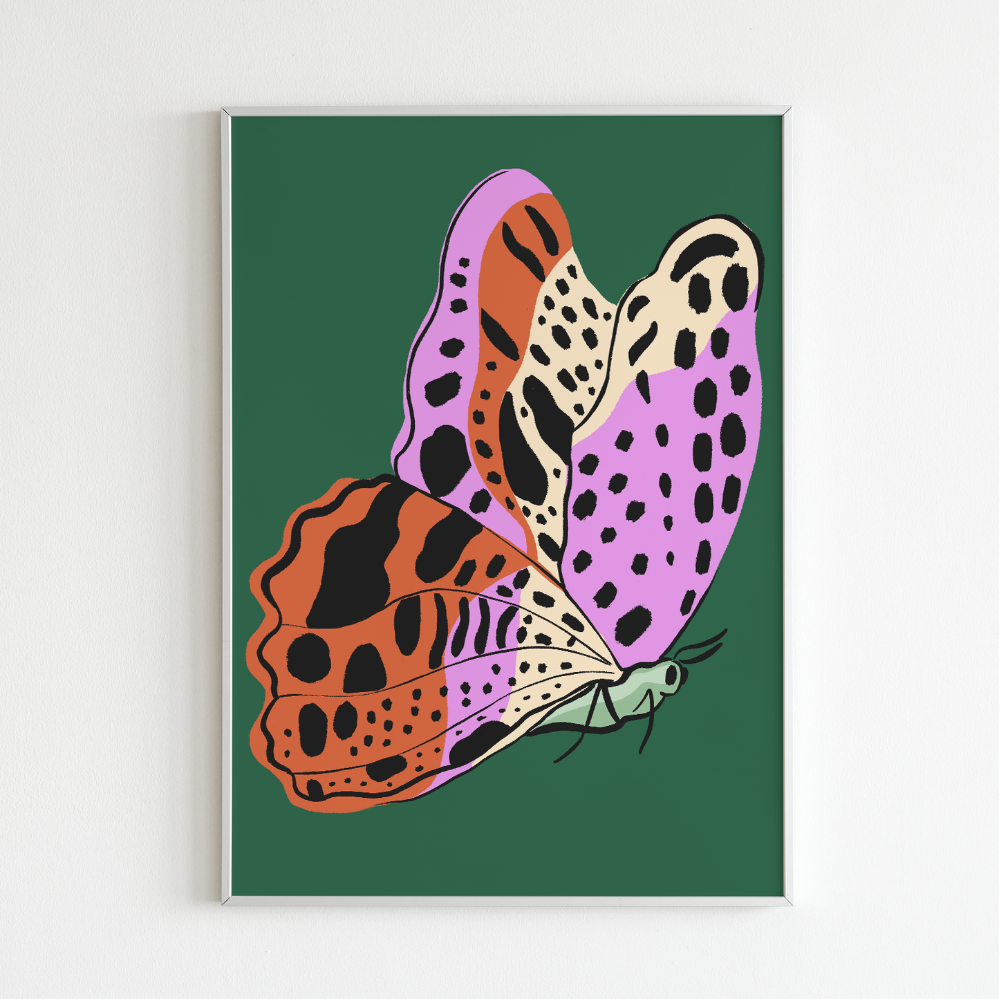 Butterfly on Green print
