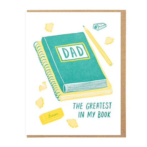 Best Dad in My Book card - Father's Day card