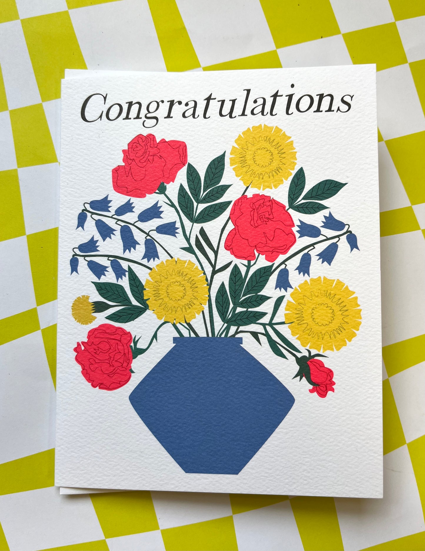 Congratulations Bouqet & Vase card