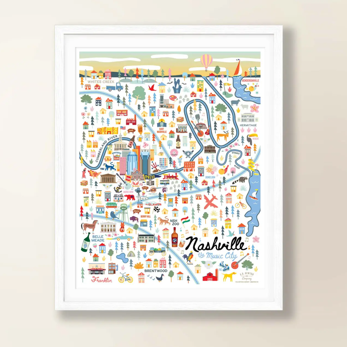 Nashville Map by Day print
