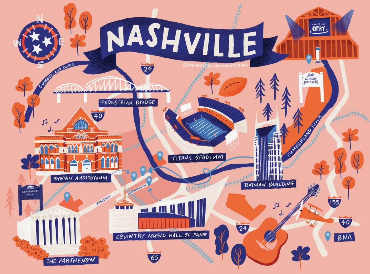 Nashville Map print