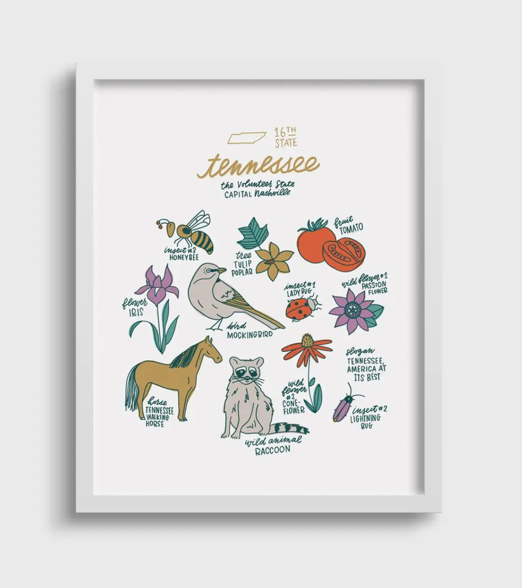 Tennessee State Symbols print
