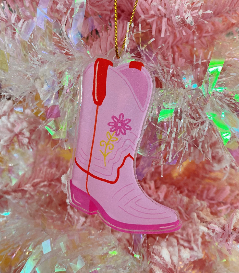 Pink Boot Ornament