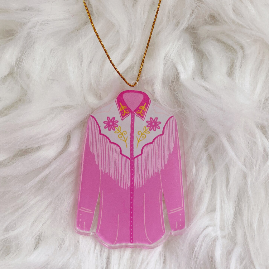 Pink Western Shirt Ornament