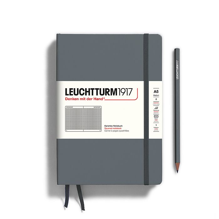 Leuchtturm A5 Medium Hardcover Notebook: Squared Pages