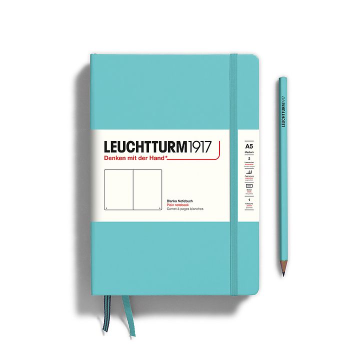 Leuchtturm A5 Medium Hardcover Notebook: Plain Pages