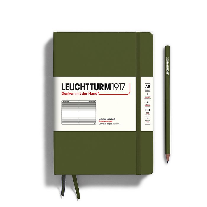 Leuchtturm A5 Medium Hardcover Notebook: Ruled Pages