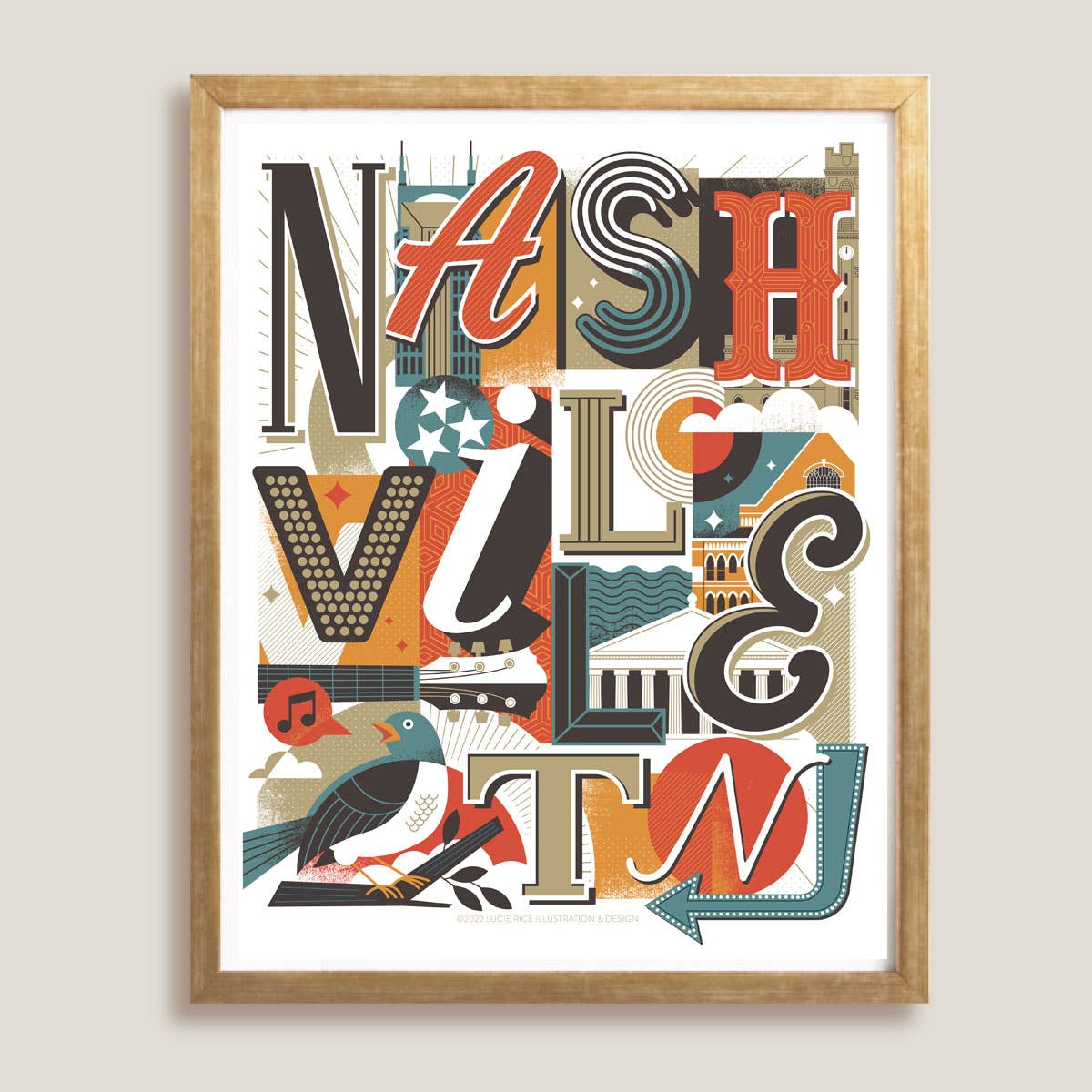 Nashville Collage Print