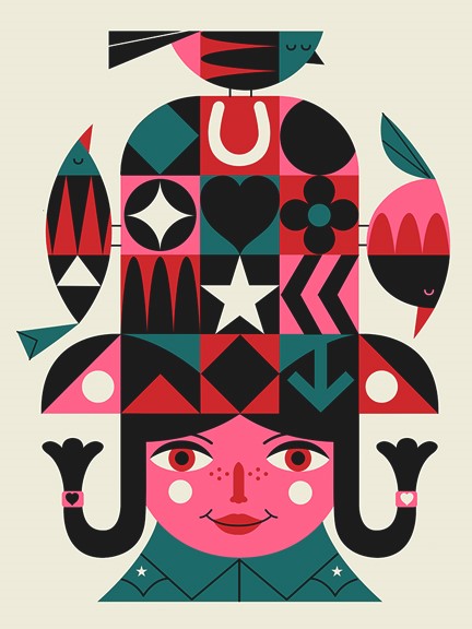 Birdie Hat Girl print