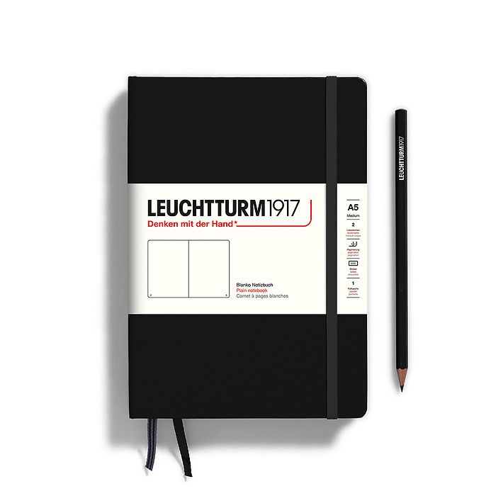 Leuchtturm A5 Medium Hardcover Notebook: Plain Pages