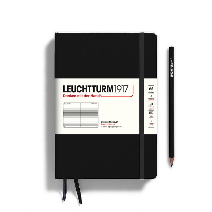 Leuchtturm A5 Medium Hardcover Notebook: Ruled Pages