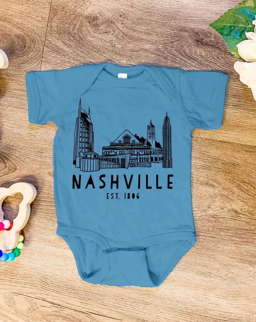 Nashville Skyline Blue Onesie
