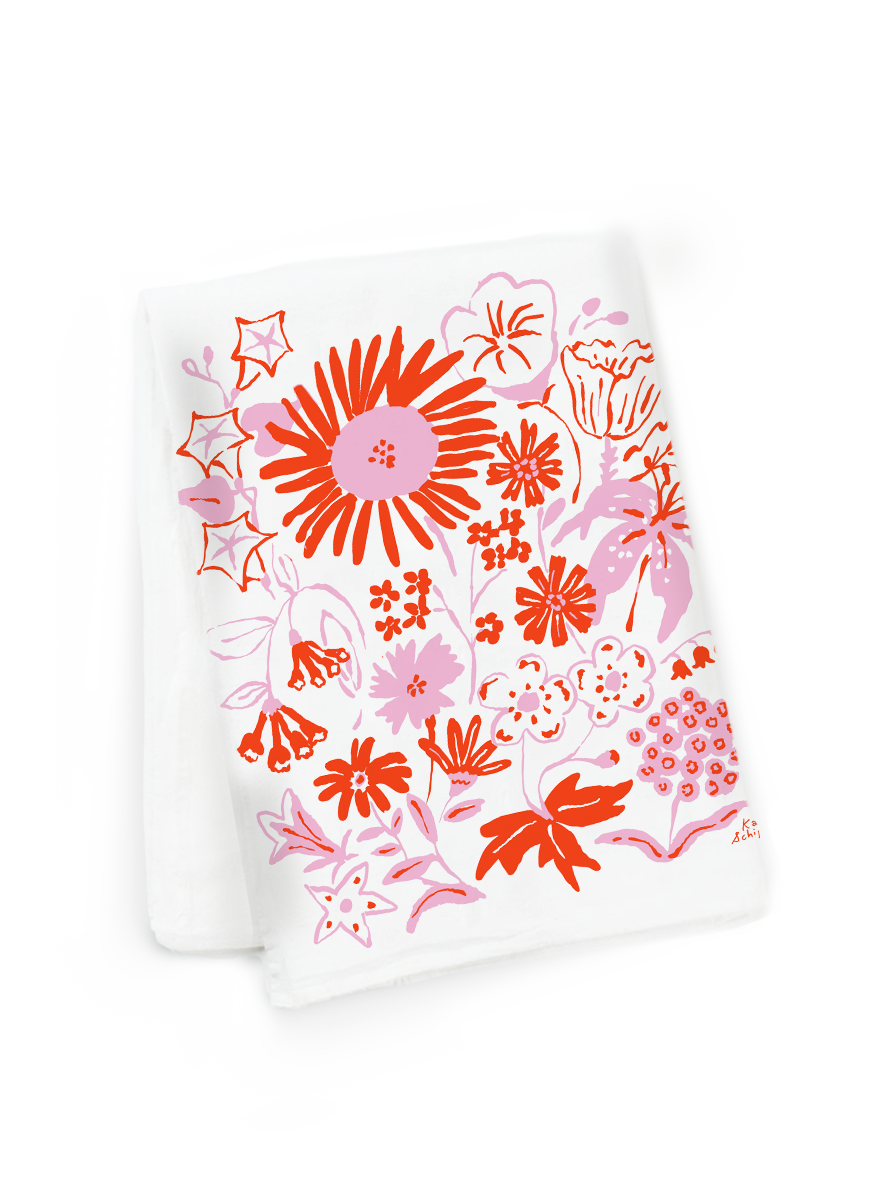 Summer Florals Tea Towel