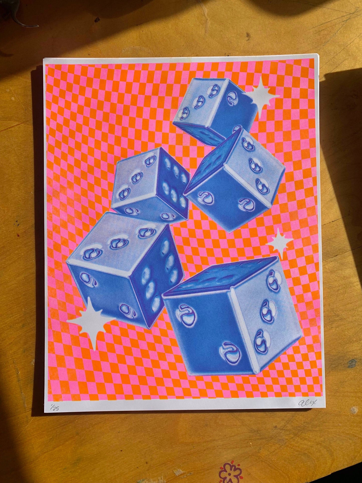Chrome Dice 11x14"