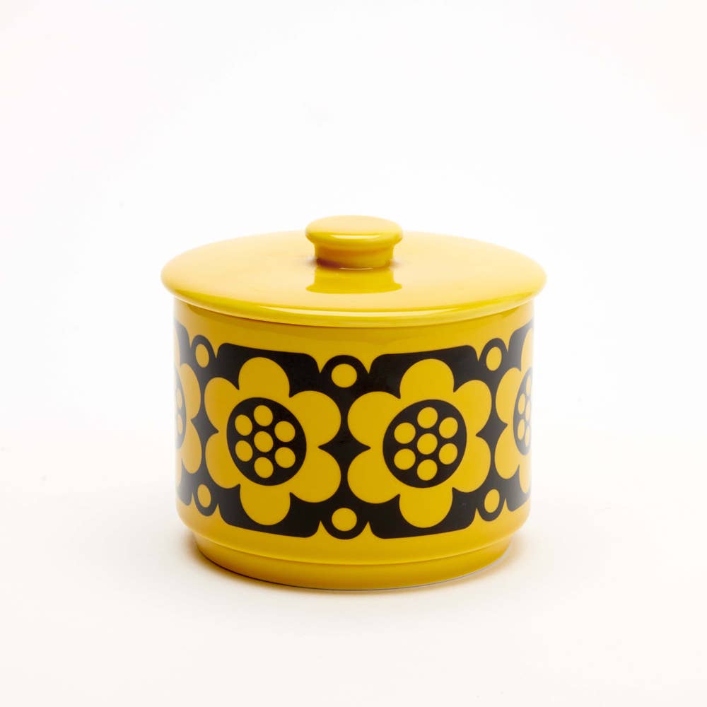 Geo Flower Yellow Canister