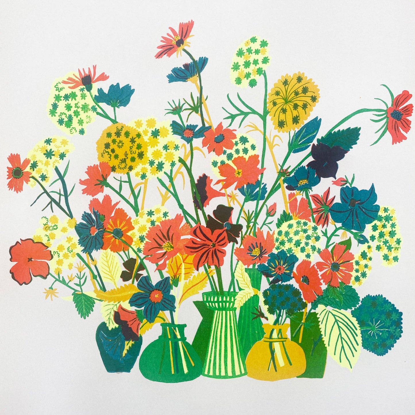 Vase of Flowers A3 Risograph