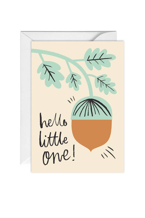 Hello Little One Acorn Card