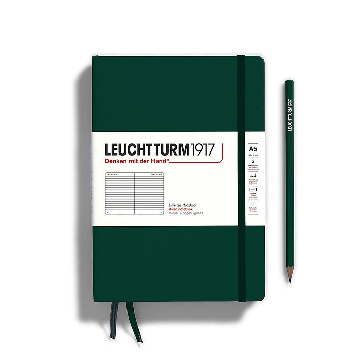 Leuchtturm A5 Medium Hardcover Notebook: Ruled Pages