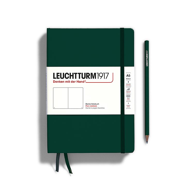 Leuchtturm A5 Medium Hardcover Notebook: Plain Pages