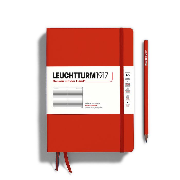 Leuchtturm A5 Medium Hardcover Notebook: Ruled Pages