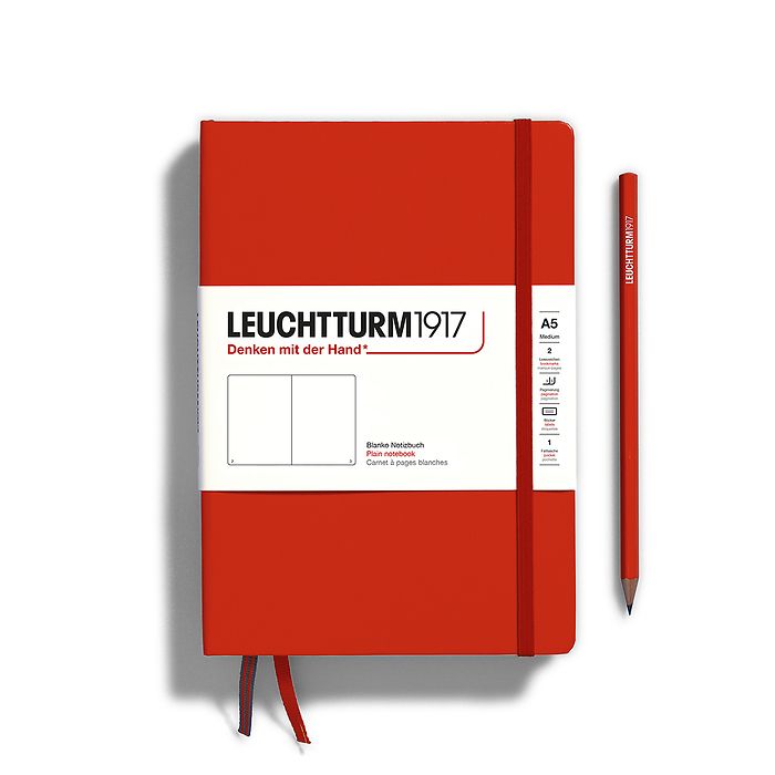 Leuchtturm A5 Medium Hardcover Notebook: Plain Pages
