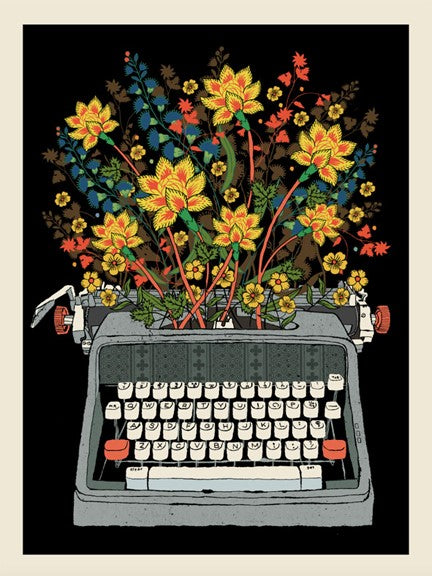 Floral Typewriter print