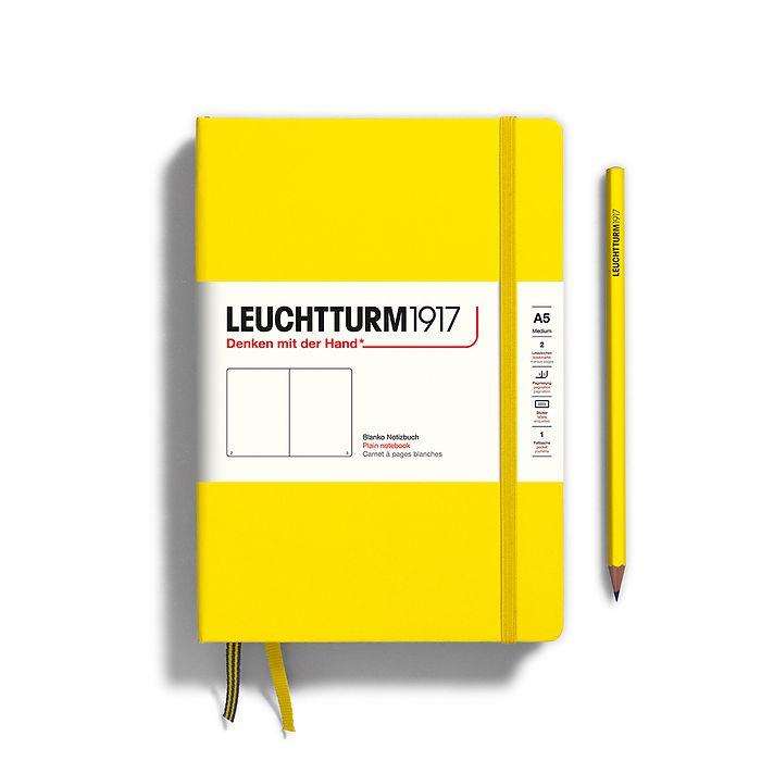 Leuchtturm A5 Medium Hardcover Notebook: Plain Pages