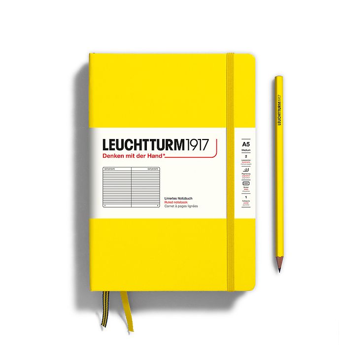 Leuchtturm A5 Medium Hardcover Notebook: Ruled Pages