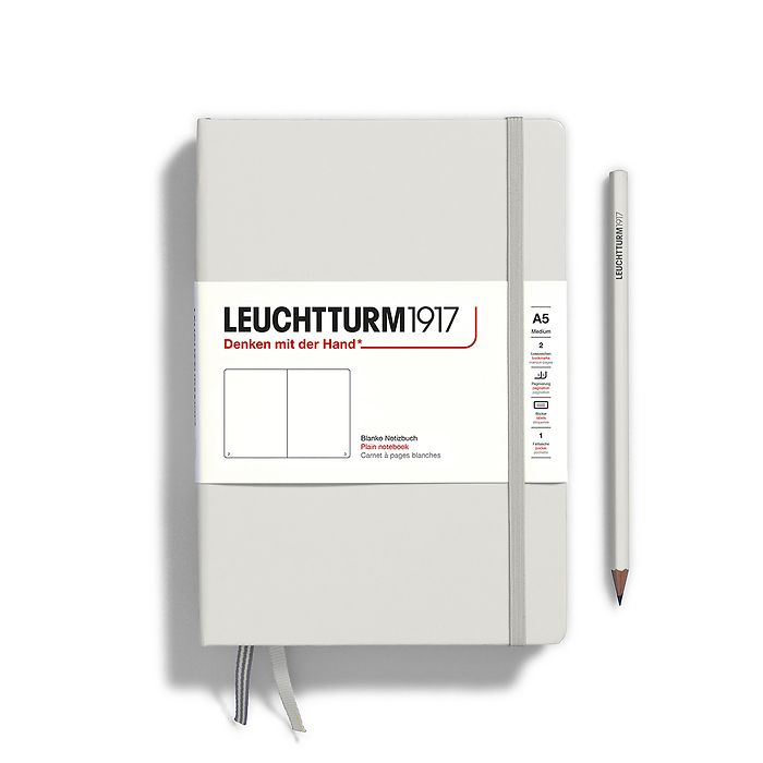 Leuchtturm A5 Medium Hardcover Notebook: Plain Pages