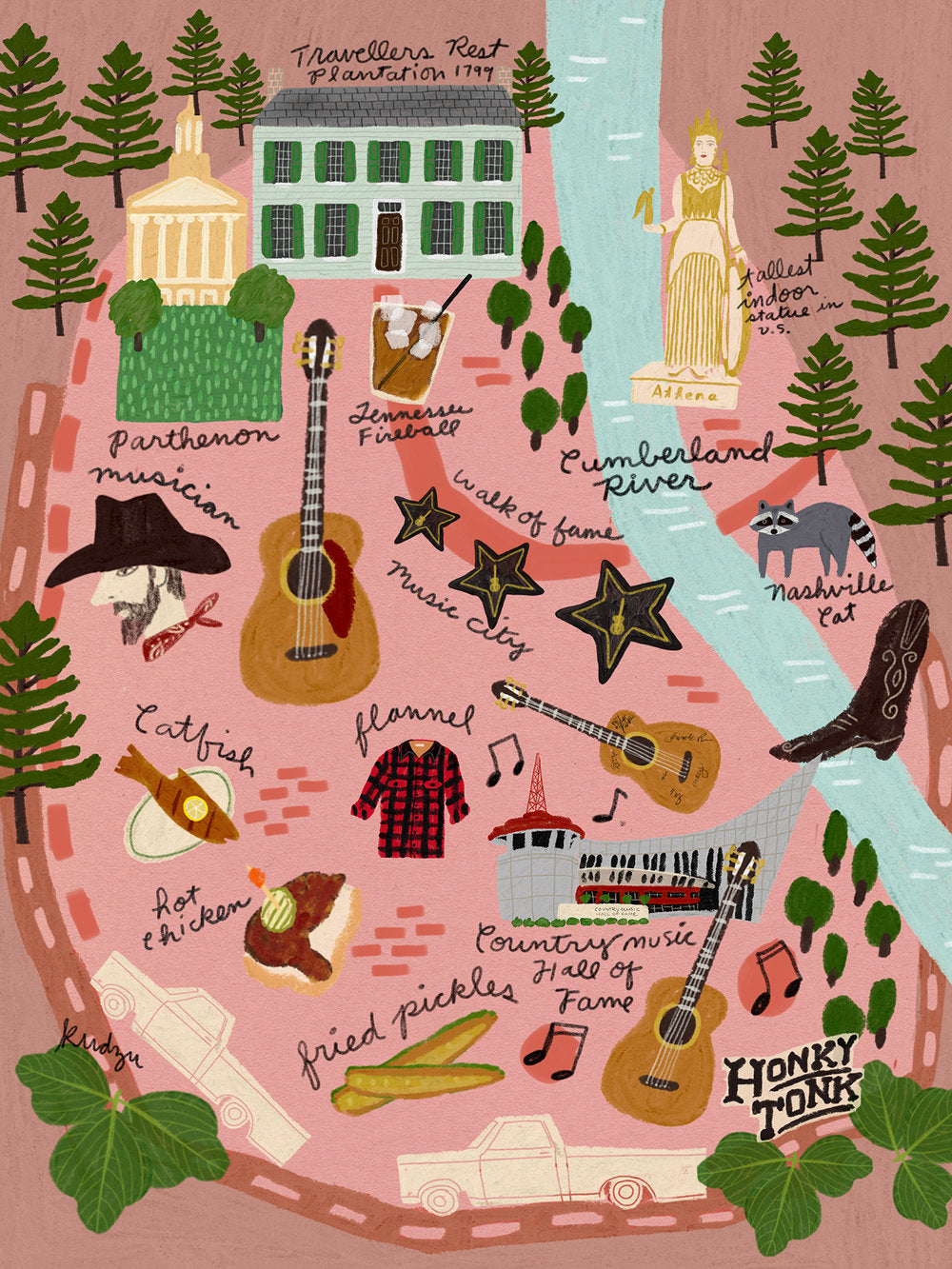 Nashville Map Print