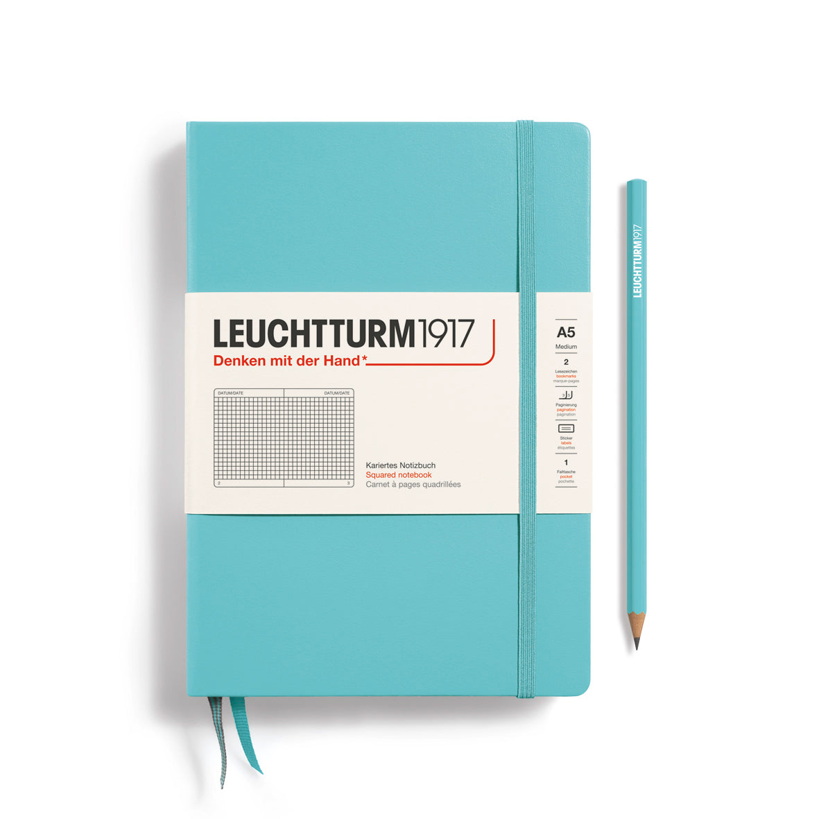 Leuchtturm A5 Medium Hardcover Notebook: Squared Pages
