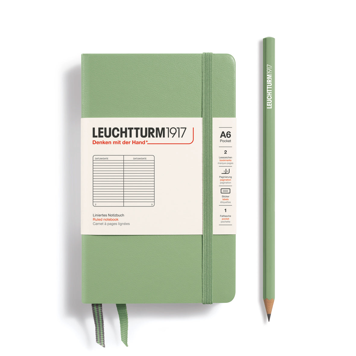 Leuchtturm A6 Pocket Hardcover Notebook: Ruled Pages