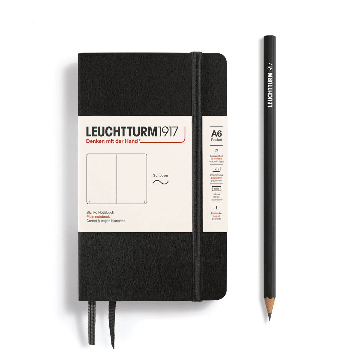 Leuchtturm Pocket Softcover Notebook: Plain Pages