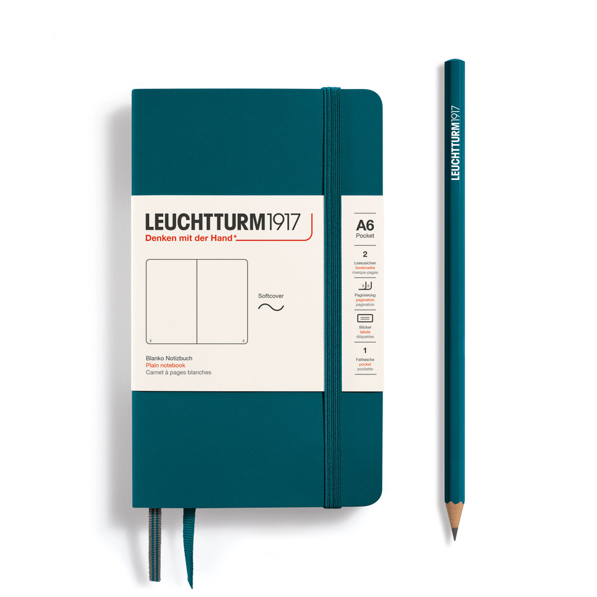 Leuchtturm Pocket Softcover Notebook: Plain Pages