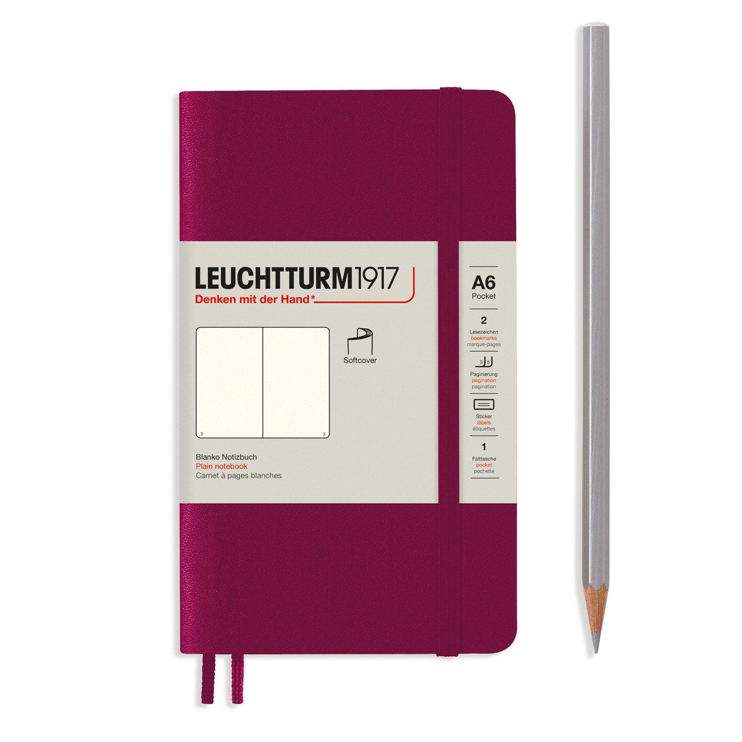 Leuchtturm Pocket Softcover Notebook: Plain Pages