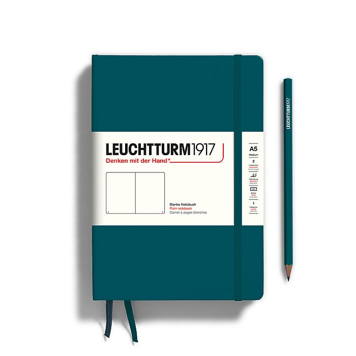 Leuchtturm A5 Medium Hardcover Notebook: Plain Pages