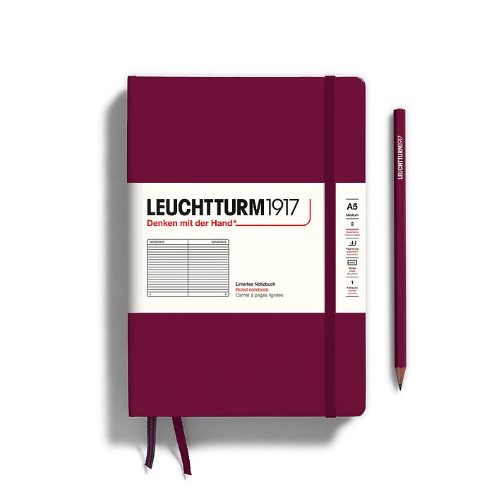 Leuchtturm A5 Medium Hardcover Notebook: Ruled Pages