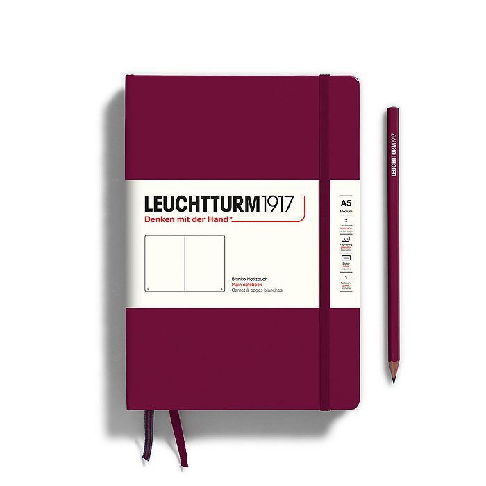 Leuchtturm A5 Medium Hardcover Notebook: Plain Pages