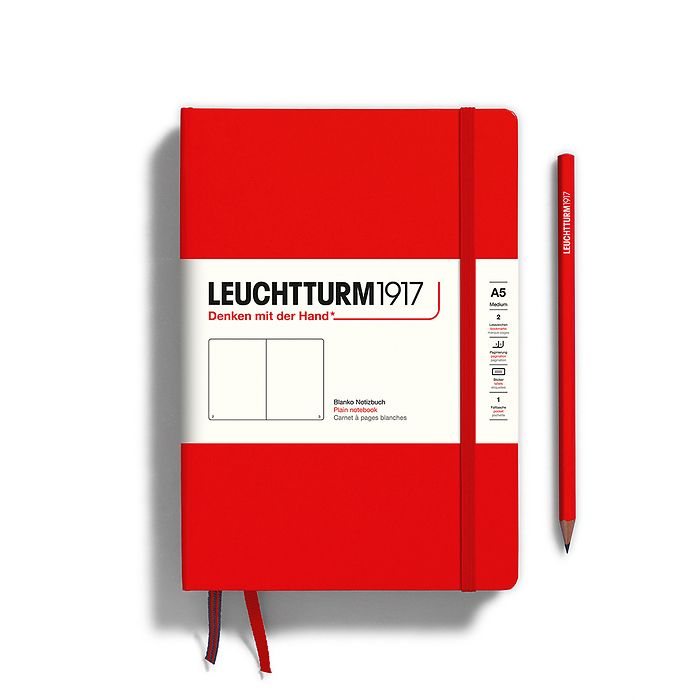Leuchtturm A5 Medium Hardcover Notebook: Plain Pages
