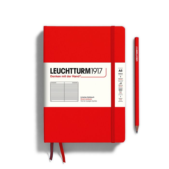 Leuchtturm A5 Medium Hardcover Notebook: Ruled Pages