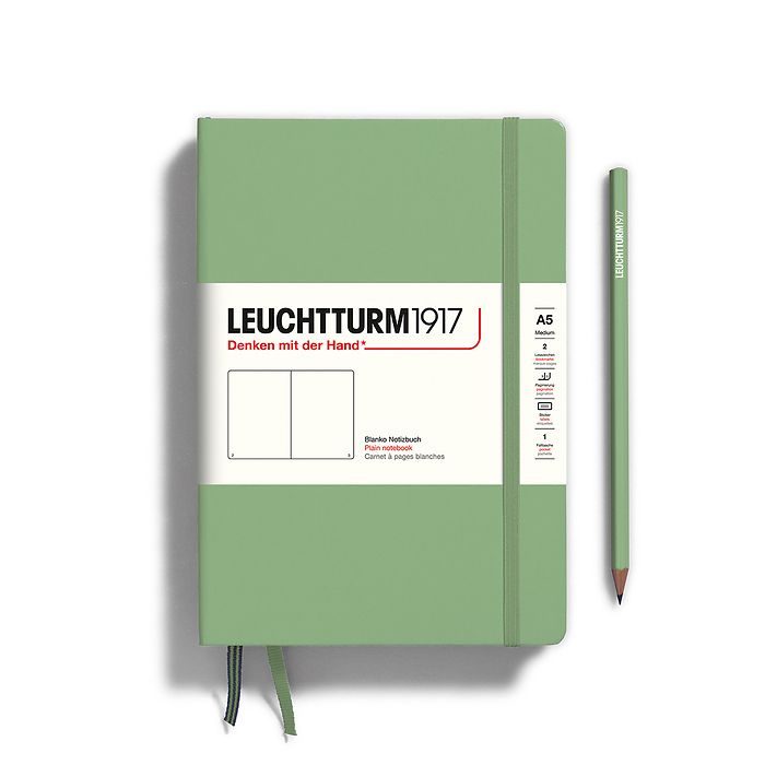 Leuchtturm A5 Medium Hardcover Notebook: Plain Pages