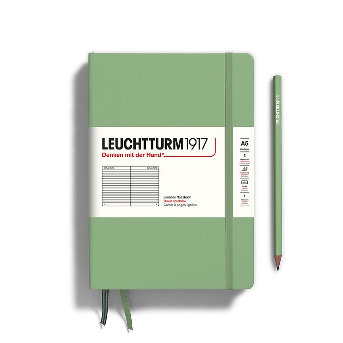 Leuchtturm A5 Medium Hardcover Notebook: Ruled Pages
