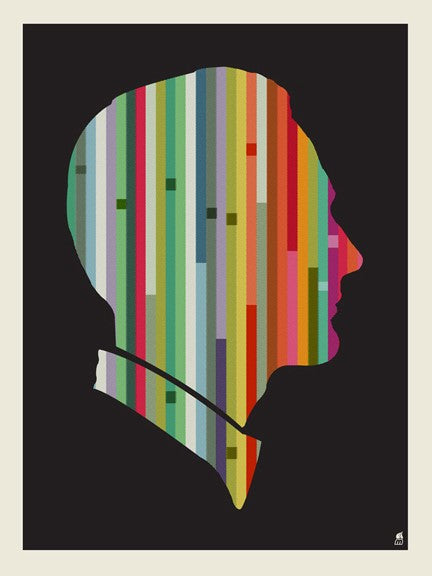Silhouette Striped Man 18x24"