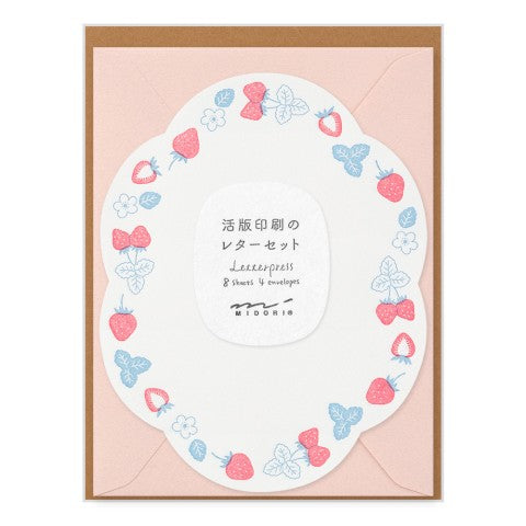 Midori Strawberry Letterpress Die-Cut Letter Set