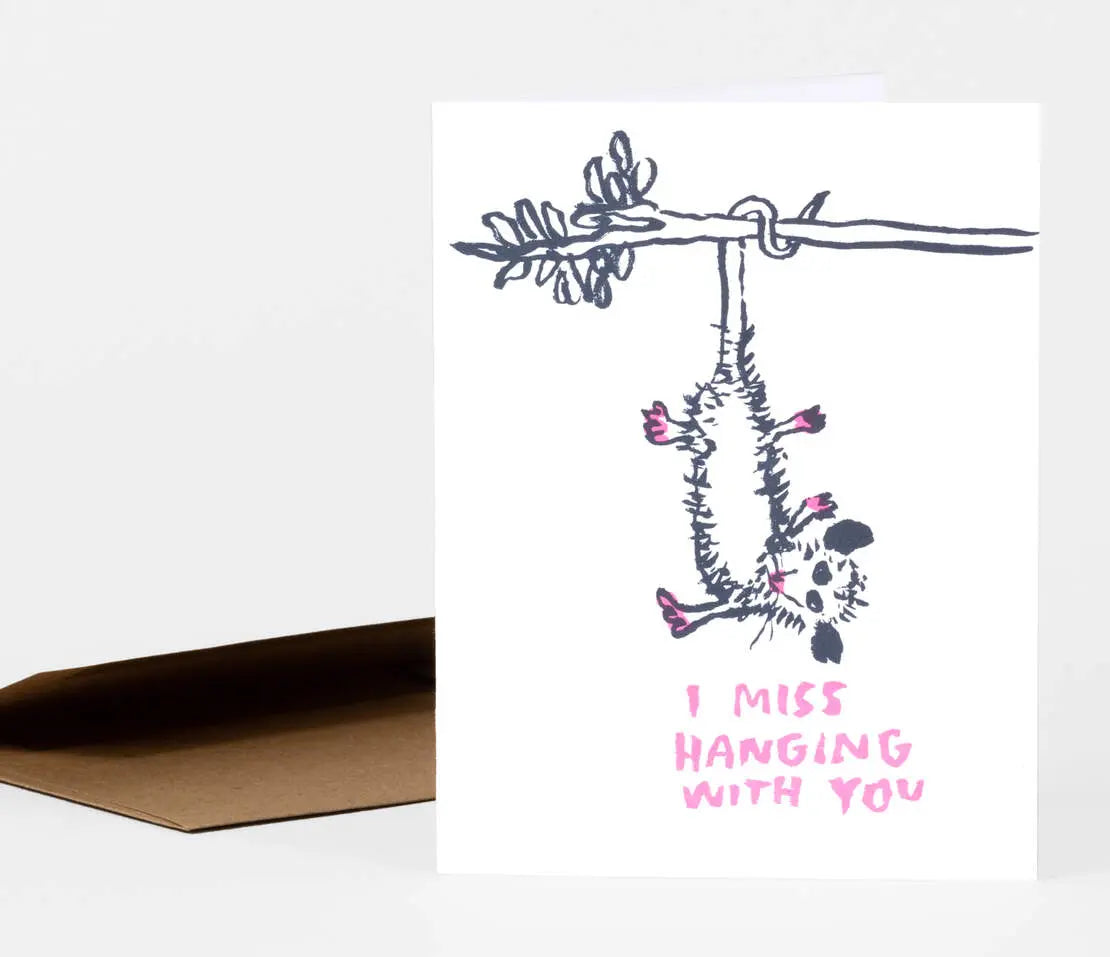 Miss Hanging Out Opossum card